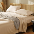 LBRO2M 1000 Thread Count 100% Egyptian Cotton Sheets Set Twin XL, 3 Piece Sets Bed Sheet Deep Pocket Sheet Set 16" Soft Comfortable All Season(Twin XL, Cream)
