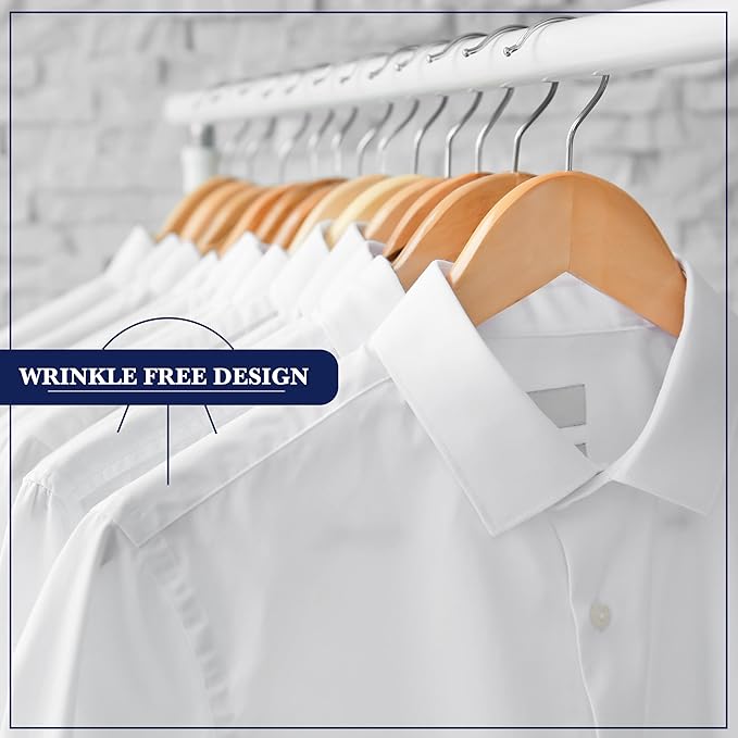 Wooden Hangers 20 Pack | Non-Slip Velvet Suit Hangers for Men | Luxury Velvet Hanger for Dresses, Coats, Jackets & Pants for Women and Men| Heavy-Duty Clothes Hanger - Beige – SAMSARC