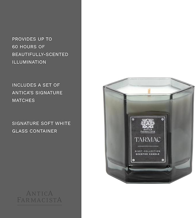 Antica Farmacista Luxury Scent Candle - Decorative Home Candle - Long-Lasting & Premium Scented - Luxury Gift - Tarmac, 9 oz