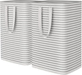 Lifewit 2 Pack Laundry Hamper Large Collapsible Laundry Baskets, Freestanding Waterproof Clothes Hamper with Easy Carry Handles in Laundry Room Bedroom Bathroom College Dorm for Adults, Grey, 2 x 80L
