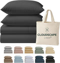 Cloud Scape Linen 100% Egyptian Cotton King Sheets Set – 400 Thread Count, 4-Piece Soft Hotel Quality Bedding Set,Deep Pockets up to 16”, Charcoal Grey