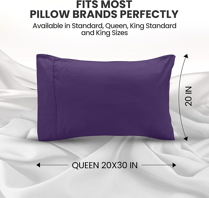 Pillow Covers by Utopia Bedding - Queen Size 2-Pack – Soft Brushed Microfiber – Perfect for Hospitals, Hotels, Guest Rooms – Oeko-TEX Certified, 20x30 Inches (Egg Plant)