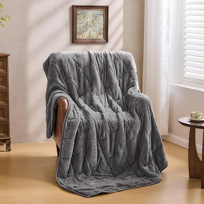 Super Fuzzy Soft Sherpa Fleece Weighted Blanket, 20 lbs Dual Sided Fluffy Heavy Weighted Blankets for Adults - No Bunching with Double Layers of Soft Inner Lining (60"x 80", 20 Pounds)