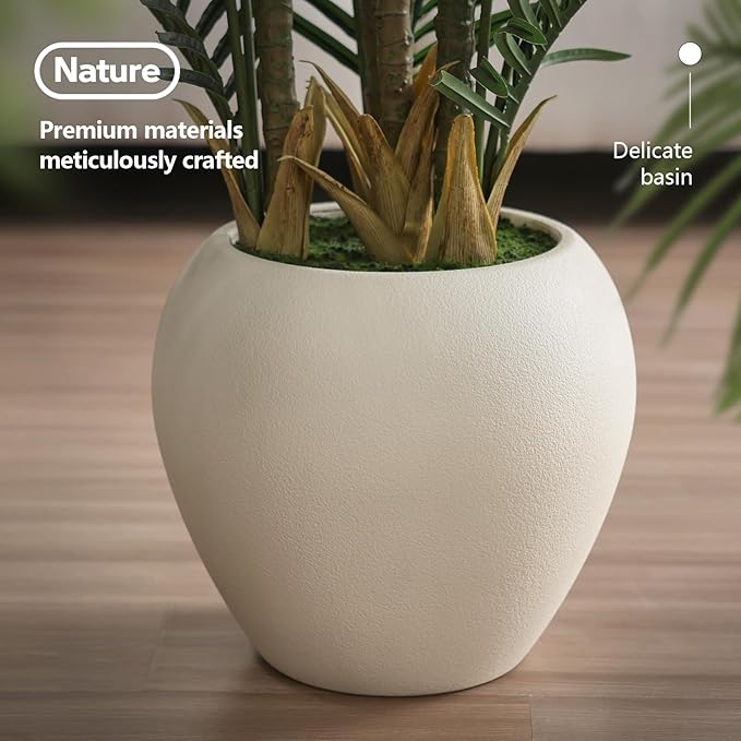 Artificial Palm Tree Plant - 7FT Tall Fake Tree with Realistic Look & UV Protection - Large Indoor Outdoor Faux Floor Plant for Home Office Decor