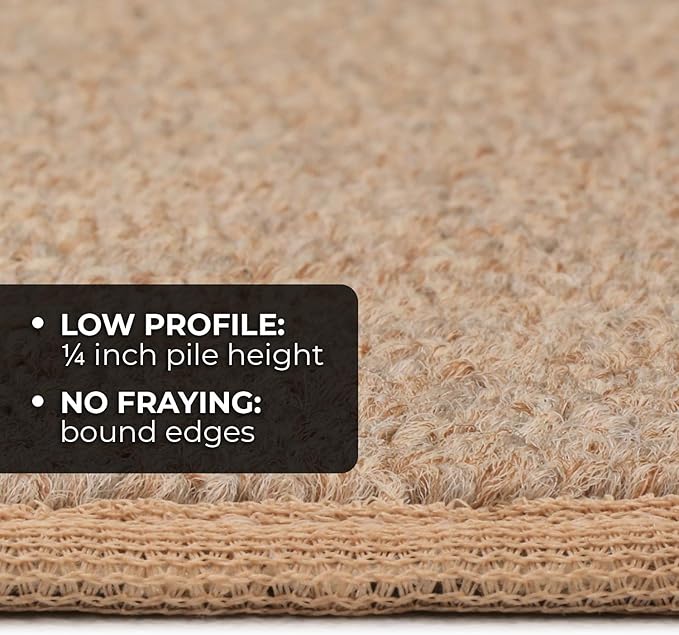 House, Home and More Skid-Resistant Carpet Indoor Area Rug Floor Mat - Pebble Beige - 4 Ft X 4 Ft - Non Slip Rubber Backing, Stain Resistant, Dog Friendly, Living Room Bedroom Kitchen Entryway