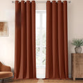 ChrisDowa 100% Blackout Terracotta Solid Curtains 96 Inches Long 2 Panels for Bedroom Living Room,Farmhouse Room Darkening Thermal Insulated Soundproof Grommet Top Window Treatment Drapes,52x96