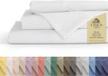 Linen Home 100% Cotton Percale Sheets Twin Size, White, Deep Pocket, 3 Pieces Set - 1 Flat, 1 Deep Pocket Fitted Sheet and 1 Pillowcase, Crisp Cool and Strong Bed Linen