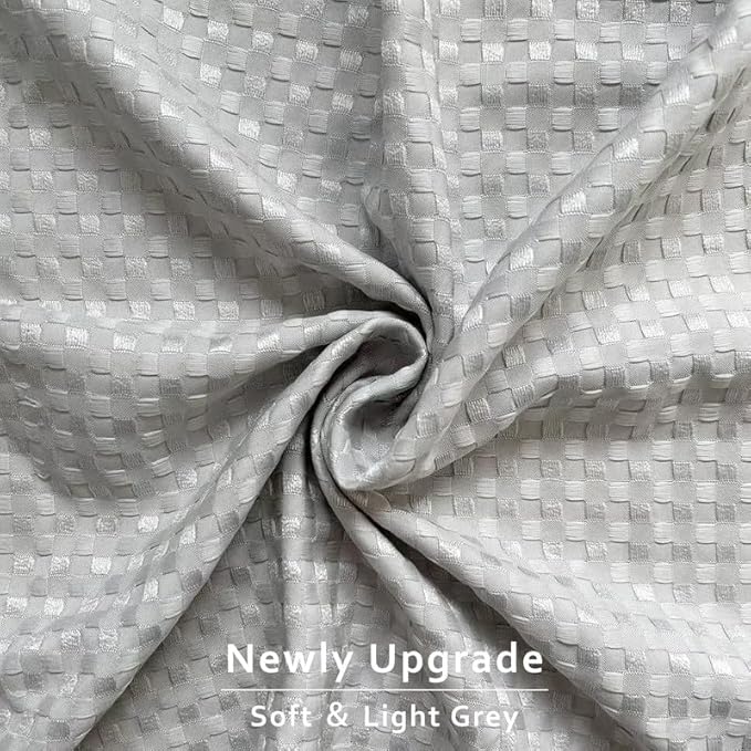 MIYE Pleated Waffle Weave Bed Skirt, Tailored Dust Ruffle 16 Inch Drop Easy Fit, Machine Washable (Light Grey, Queen - 16" Drop)