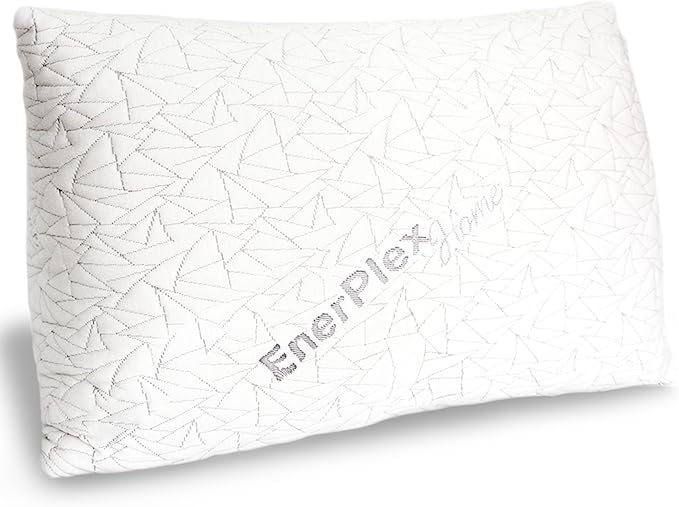 EnerPlex Queen Size Memory Foam Pillows - Pack of 1 - Adjustable Fill for Sleeping w/Extra Stuffing - Machine Washable Firm Cushioning