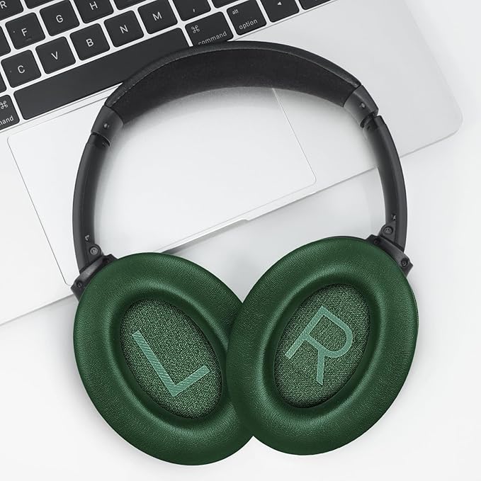 Headphones Replacement Ear Pads, Protein Leather earpad Cushions for Bose QuietComfort 45（QC45） Headphones, Softer Memory Foam - Dark Green