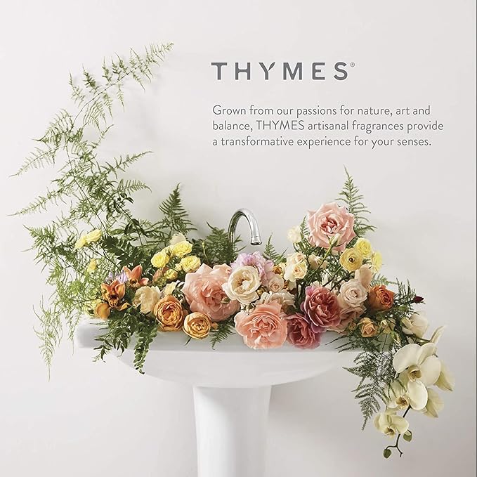 Thymes Scented Candles for Women & Men - Fresh Home Fragrance - Matte White Candles - Notes of Fresh Basil, Tomato Leaf, Sage, Black Currant, Blood Orange, & Petitgrain (Fresh-Cut Basil, 8 oz)