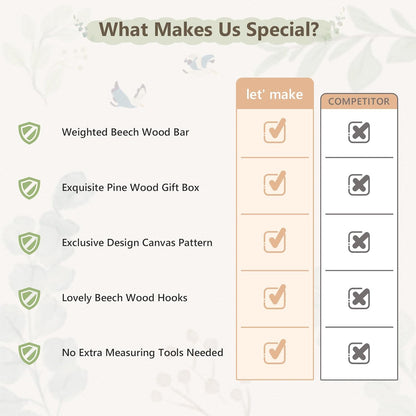 Growth Chart for Wall 7 Ft Height Chart with Keepsake Box & Hook Waterproof Canvas Measure Wall Ruler Removable Neutral Nursery Wall Decor for Baby Kids Toddlers