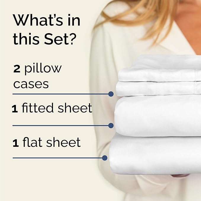 Toddler 6 Piece Sheet Set - Cooling & Breathable Bed Sheets - Hotel Luxury Sheets for Women, Men, Kids & Teens - Sheets w/Deep Pockets & Easy Fit - Soft & Wrinkle Free - Toddler White Sheets