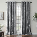 SMILETIME Grey Crushed Velvet Curtains 52x96 inch Luxurious Thermal Insulated Soundproof Drapes for Living Room Bedroom Office Soft and Durable Light-Filtering Window Treatments, 2 Panels