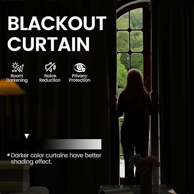 3-in-1 Layers Noice Reduction Soundproof Curtains, Grommet Full Blackout Thermal Curtains for Living Room, Bedroom(1 Panel,Grey,50" x 72")