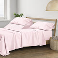 THREAD SPREAD Split King Sheets Sets for Adjustable Bed - 400 Thread Count 5 PC Sateen Split Sheet Set, Cooling Cotton Sheets, 2 Twin-XL Fitted Sheets, 16" Deep Pocket Split King Sheet (Blush)