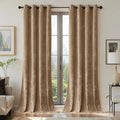 SMILETIME Amber Beige Crushed Velvet Curtains 52x90 inch Luxurious Thermal Insulated Soundproof Drapes for Living Room Bedroom Office Soft and Durable Light-Filtering Window Treatments, 2 Panels