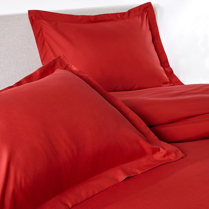 PeachSkinSheets 1500tc Level of Softness Soft Cooling Duvet Cover Set | Queen/Full Size - Red Velvet