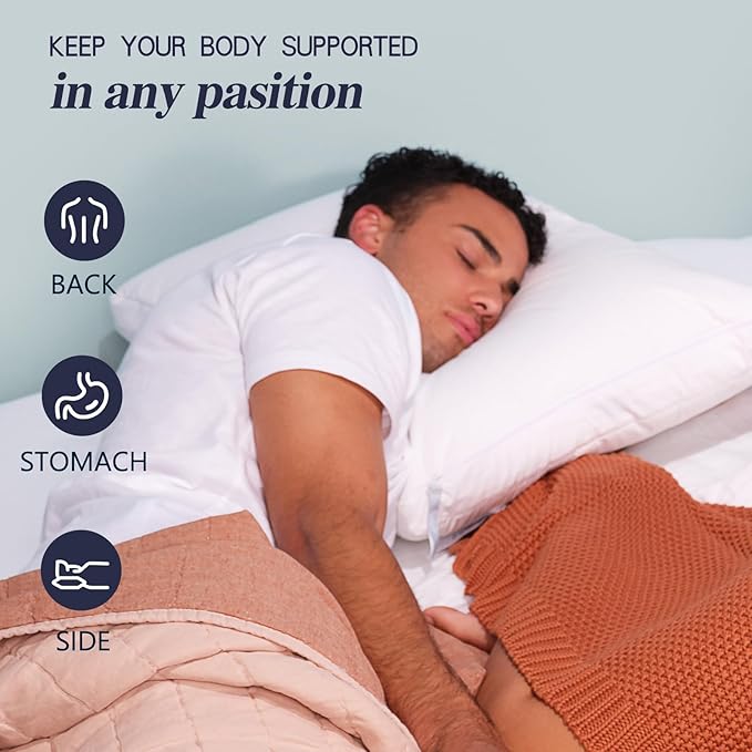 Nuzzle Cooling Adjustable Pillows for Side Sleepers, Luxury King Size Set of 4 Bed Pillows Hotel Collection - Best Adjust Height Soft Firm Pillows for Back, Stomach and Side Sleepers