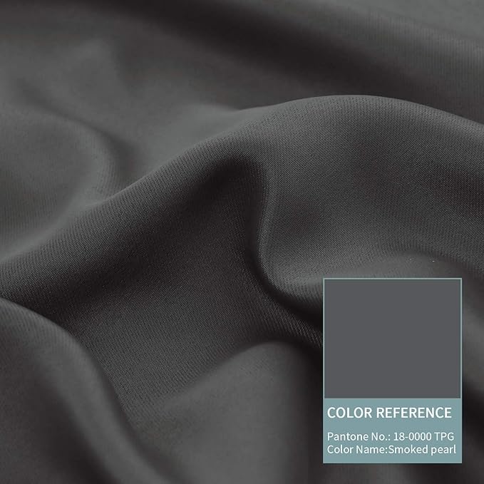 BGment Short 100% Blackout Curtains for Bedroom, Thermal Insulated Energy Efficiency Noise Reducing Grommet Curtains 54 Inch Length with Liner for Small Window 2 Panels Each 52 Inch Wide, Dark Grey