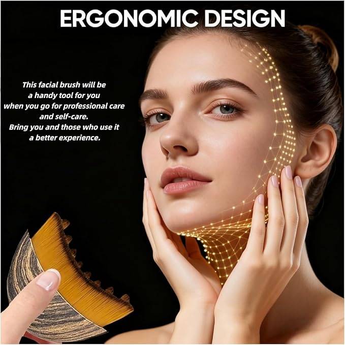 Lymphatic Contour Face Brush Face Lifting Brush Gua Sha Brush for Face Dry Lymphatic Massage Brush Face Depuffer Facial Tool (1PC)