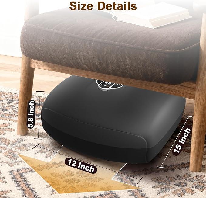 Shiatsu Foot Massager Machine with Heat : Deep Kneading Foot Massager with Vibration & Compression for Plantar Fasciitis & Neuropathy - for Women & Men,Relax for Home Office Use (Black)