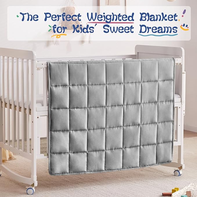 Weighted Blanket Kids (40"x60" 10lbs),Ultra Soft and Cozy Cooling Weighted Blanket Kids,Heavy Blanket with Machine Washable Soft Blanket, Stone Grey