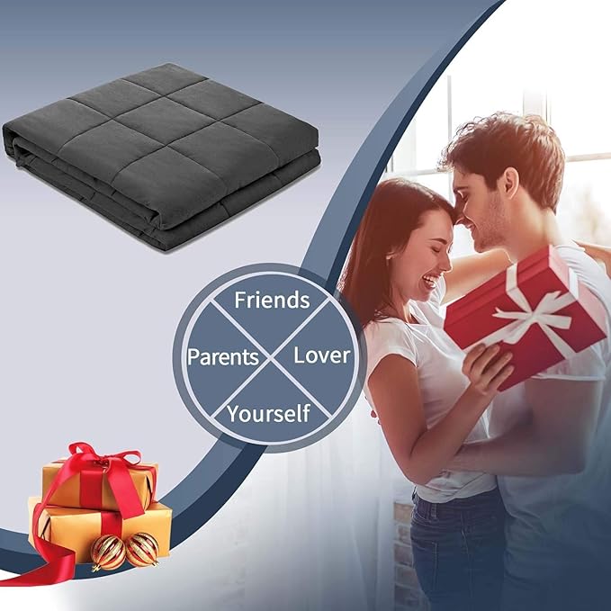Smart Queen Weighted Blanket for Adults,(60"x80",15lbs Grey)Queen Size Soft Cooling Heavy Blanket for Sleeping, Breathable Blanket with Glass Beads Perfect for 140-160 lbs,All Season,Machine Washable