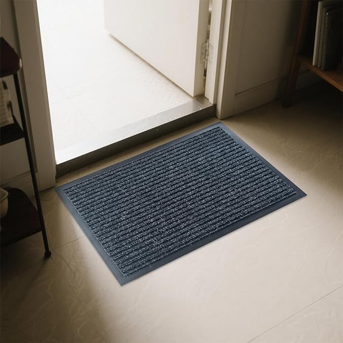 Front Door Mat,2'x3'Indoor Outdoor Door Mat,Heavy Duty Durable Welcome,Commercial Floor Mats Inside Outside Entrance, Waterproof All-Season, All-Weather Non Slip Backing Doormat for Entryway,Black