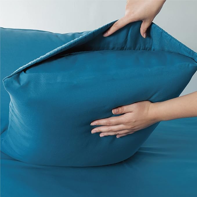 Bedsure Full Size Bed Sheets - 4 Pieces Soft Full Sheet Set - Breathable & Cooling - Hotel Luxury - Easy Care Polyester Microfiber Bedding for Women, Men, Teal Blue
