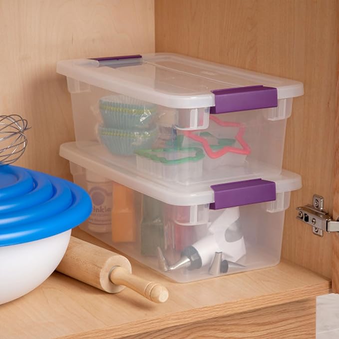 Sterilite 36-Pack ClearView Latch Box, Stackable Storage Organizer Bins for Home, 6 Quart