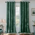 SMILETIME Forest Green Crushed Velvet Curtains 52x96 inch Luxurious Thermal Insulated Soundproof Drapes for Living Room Bedroom Office Soft and Durable Light-Filtering Window Treatments, 2 Panels