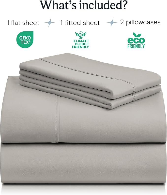 LuxClub 4 PC California King Sheet Set, Deep Pockets Wrinkle Free Cooling Bed Sheets Hotel Bedding for Women, Men, Includes 1 Fitted Sheet, 1 Flat Sheet and 2 Pillowcases-Light Taupe