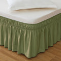 MEILA Queen Bed Skirt, Wrap Around Ruffle Bed Skit for Queen Beds with 14 inch Drop, Elastic Dust Ruffles Easy Fit Wrinkle & Fade Resistant, Sage