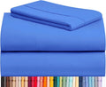 LuxClub 3 PC Twin XL Sheet Set, Deep Pockets Wrinkle Free Cooling Bed Sheets Hotel Bedding for Women, Men, Kids & Teens, Includes 1 Fitted Sheet, 1 Flat Sheet and 1 Pillowcase-Silky Soft Marine Blue