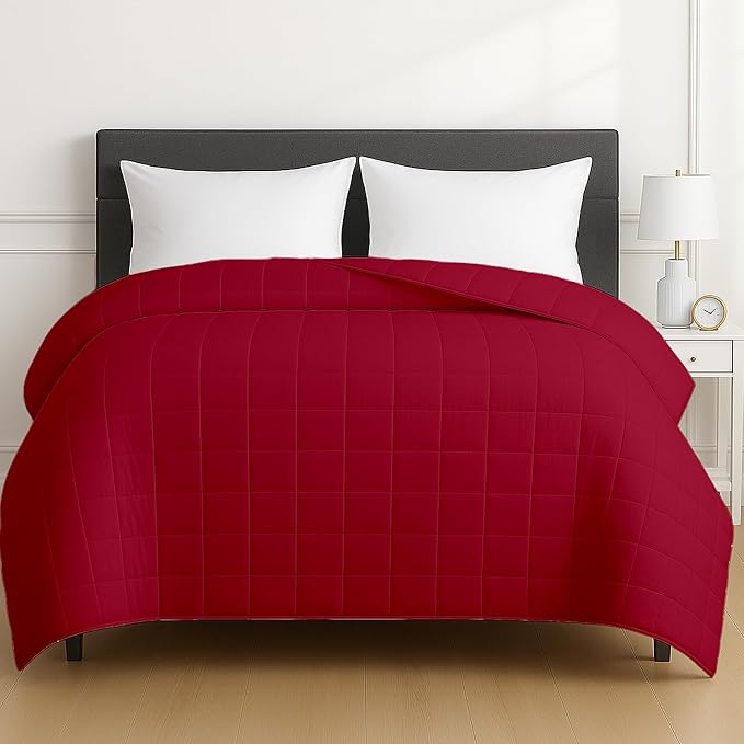 HomeSmart Weighted Blanket King Size 30lbs, Soft Breathable Hypoallergenic Fabric, Fits Standard and California King Beds, 104x92, Red Burgundy
