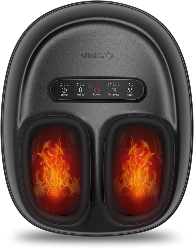 Foot Massager with Heat, Shiatsu Feet Massager for Plantar Fasciitis Relief, Adjustable Kneading and Compression Foot Massage Machine for Neuropathy Pain, Fits Up to 13"