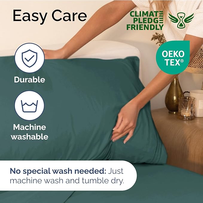 Full Size 4 Piece Sheet Set - Extra Soft, Breathable & Cooling Sheets - Hotel Luxury Durable Bed Sheets for Women & Men - Deep Pockets, Easy-Fit & Wrinkle-Free Sheets - Dusty Teal Oeko-Tex Bed Sheets