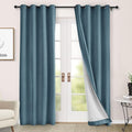 Macochico 100% Blackout Curtains Insulted Window Panels for Bedroom Living Room Dining Room Luxury Chenille Curtains Classic Home Decor Teal Blue Curtains with Tieback 52" Wx72 L Grommet 1 Panel