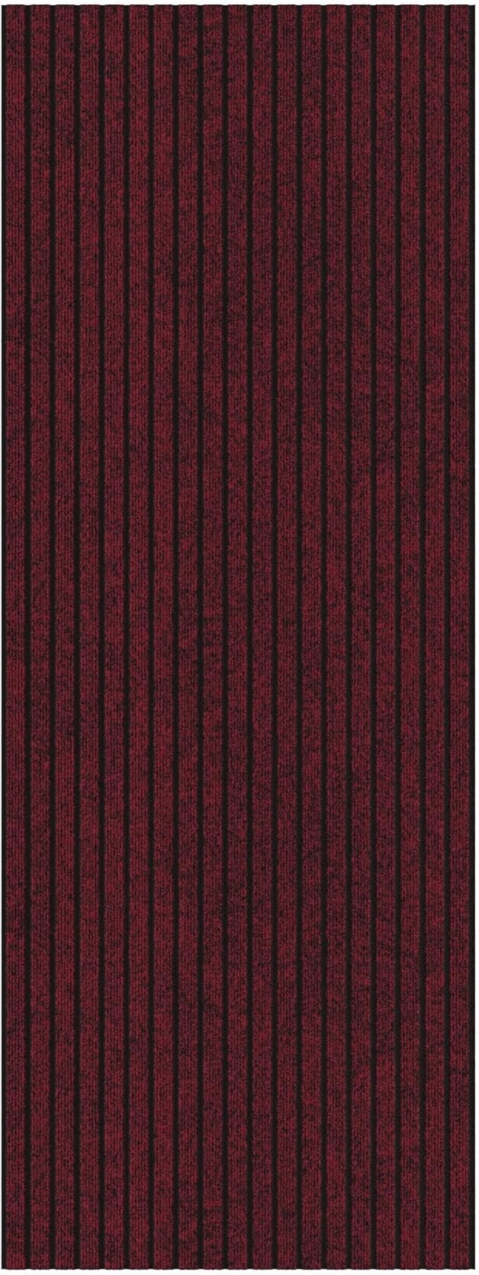 Ottomanson 2'7" x 7' Hallway Runner with Scraper Pile Extra Durable Non-Slip Rug Mat for Indoor & Outdoor Use - Ideal for Kitchen, Entryway, Patio & Garage - High-Traffic Carpet, Red