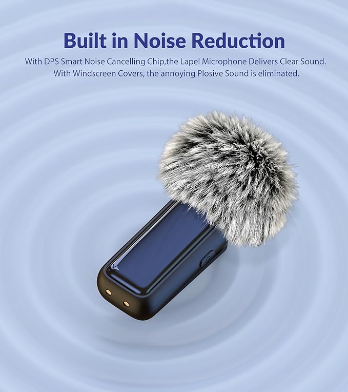 2 Pack Wireless Lavalier Microphone for iPhone 14/13/12 Lapel Mic Lightning Lav Mic with 24 H Charging Case for Video Recording Vlog TikTok Instagram - Noise Reduction 70 FT Transmission