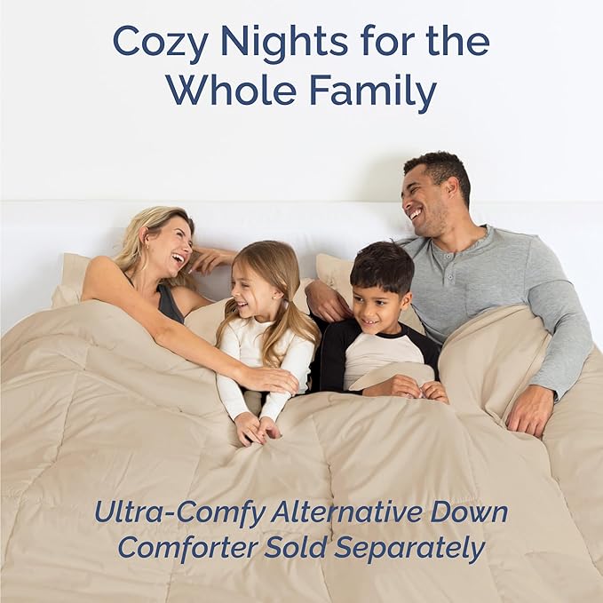 Twin 4 Piece Sheet Set - Cooling, Comfy & Breathable - Hotel Luxury Bedding, Includes Fitted Sheet for Women, Men, Kids and Teens - 1 Flat, 1 Fitted Sheet, 2 Pillowcases with Deep Pockets - Cream