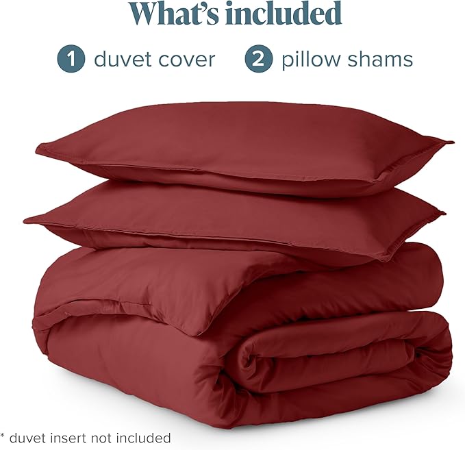 Bare Home Bedding Duvet Cover California King Size - Premium 1800 Super Soft Collection - Lightweight, Cooling - Soft Breathable Bedding Duvet Cover (Cal King, Rosewood)