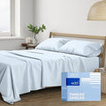 THREAD SPREAD California King Sheets - 400 Thread Count 100% Cotton, Cooling, Extra Soft, Deep Pocket Cal King Sheet Set (Light Blue)