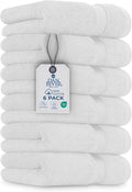 DAN RIVER 6-Pack Premium Hand Towels (16x28 Inches) - 100% Cotton, Ultra Soft, Lightweight, Highly Absorbent Towels for Bathroom, Spa, Gym, Salon, Hotel, and Travel - 550 GSM – White