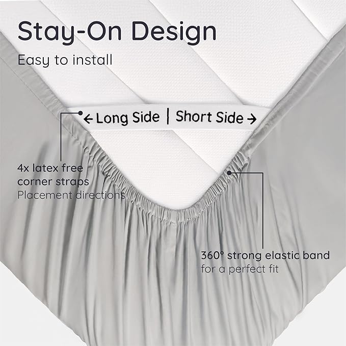 Bambaw 100% Viscose Derived from Bamboo Fitted Sheet Twin Size, Cooling Fitted Sheet Twin Size, 15’’ Deep Pocket Twin Size Fitted Sheets Only, Breathable Twin Bottom Sheets Only (Moonlight Gray)