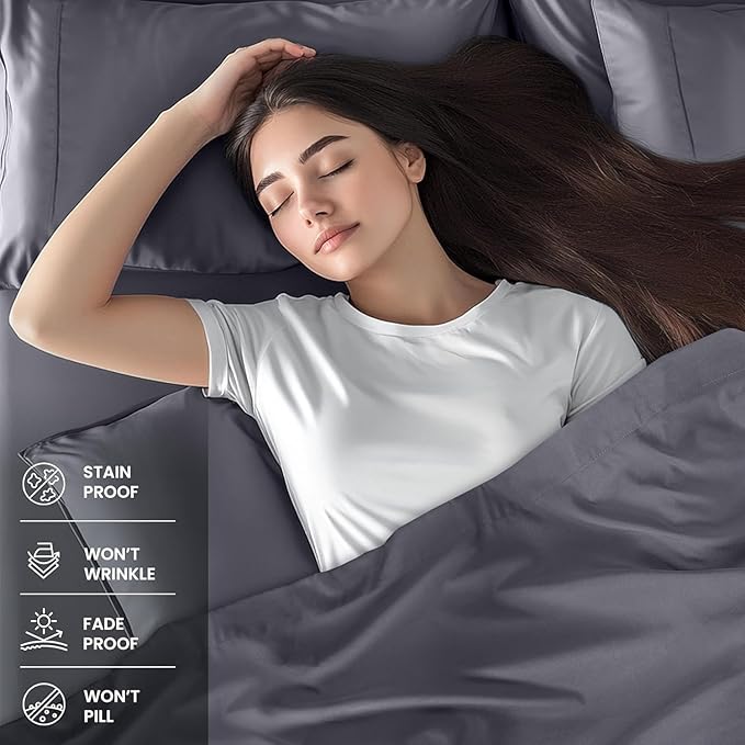 Utopia Bedding Full Sheet Set – 4 Piece Bed Sheets for Full Size Bed, Soft and Breathable Microfiber, Includes 1 Fitted Sheet, 1 Flat Sheet and 2 Pillowcases (Grey)