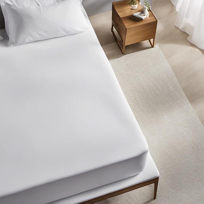 Miracle Made Mattress Protector – Silver-Infused Cotton Fabric – Water-Resistant, Thermoregulating Cover for Sensitive Skin – Compatible with 3-Temperature Zone Comforter, King, White