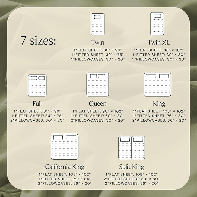 LuxClub 4 PC Queen Sheet Set, Deep Pockets Wrinkle Free Cooling Bed Sheets Hotel Bedding for Women, Men, Includes 1 Fitted Sheet, 1 Flat Sheet and 2 Pillowcases-Soft Olive