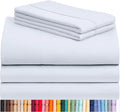 LuxClub 5 PC Sheet Set Bed Sheets Deep Pockets 16" Eco Friendly Wrinkle Free Cooling Machine Washable Hotel Bedding Silky Soft - Baby Blue Split King